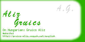 aliz gruics business card
